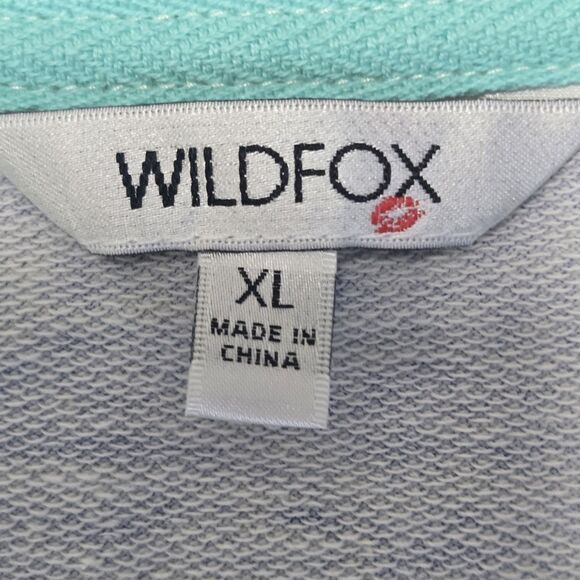 Wildfox Womens Relaxed Fit Super Soft Sweatshirt And Short Lounge Set XL Striped - Picture 3 of 7